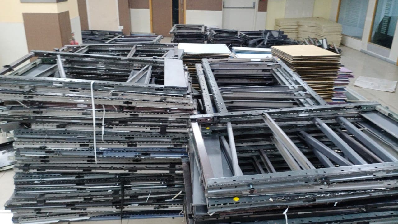 Aarohan Enterprises - Industrial Transformer Decommissioning: Step-down oil-cooled electrical transformer dismantled for copper and core salvage. (Photo 023)